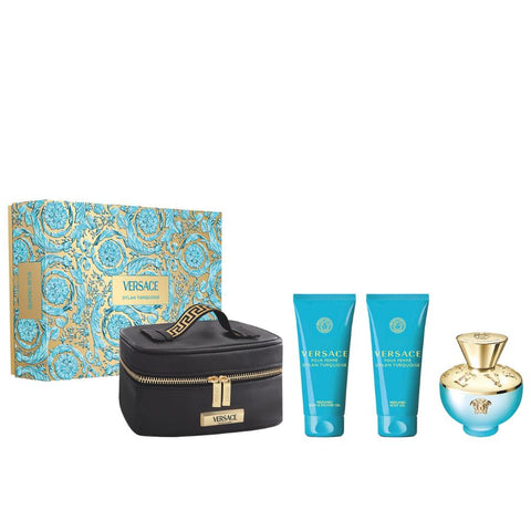 Dylan Blue Turquoise by Versace for Women 3.4 oz EDT 4pc Gift Set