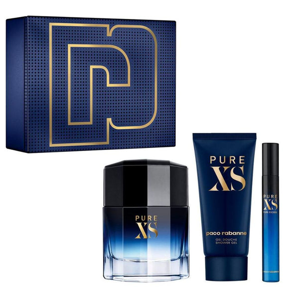 Pure XS by Paco Rabanne for Men 3.4 oz EDT 3pc Gift Set