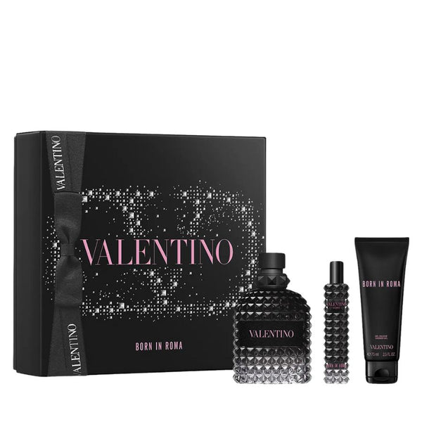 Born in Roma by Valentino for Men 3.4 oz EDT 3pc Gift Set