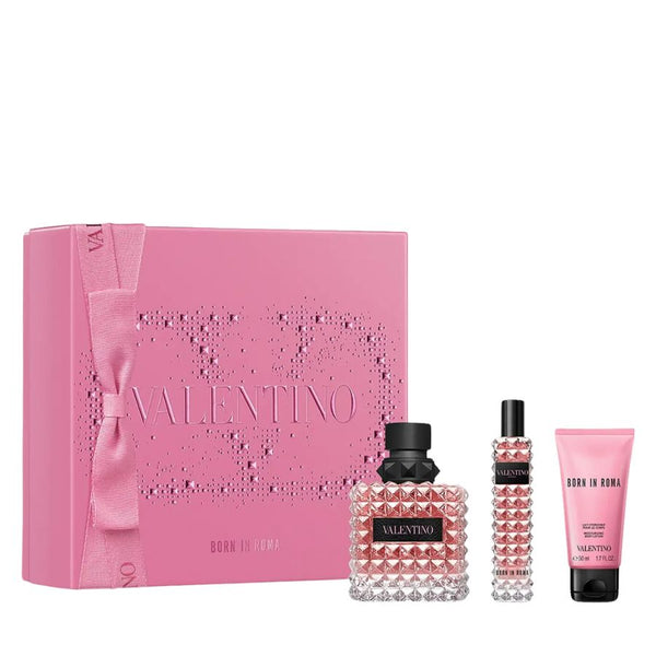 Born In Roma by Valentino for Women 3.4 oz EDP 3pc Gift Set