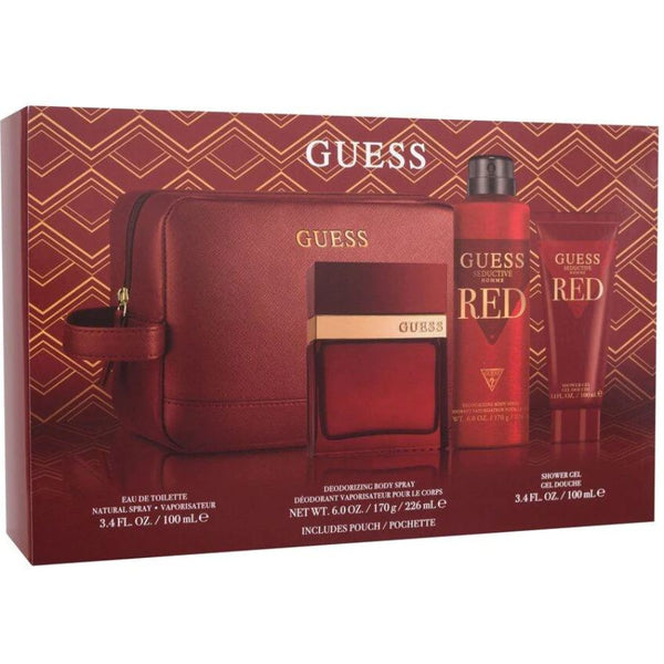 Guess Seductive Red by Guess for Men 3.4 oz EDT 4PC Gift Set