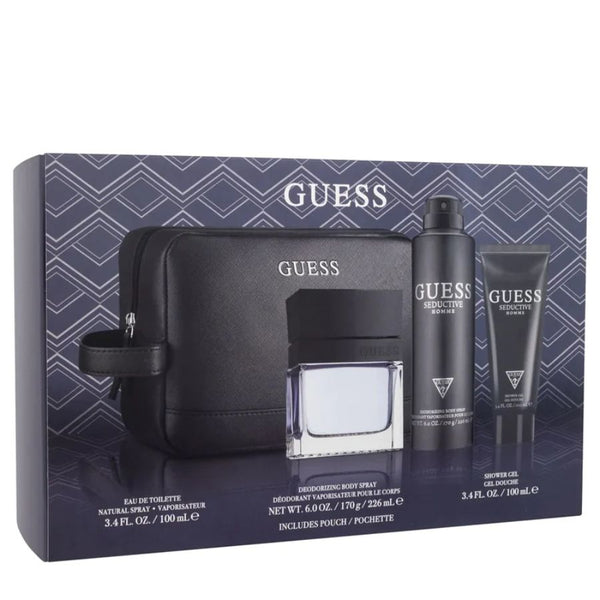 Guess Seductive by Guess for Men 3.4 oz EDT 4PC Gift Set