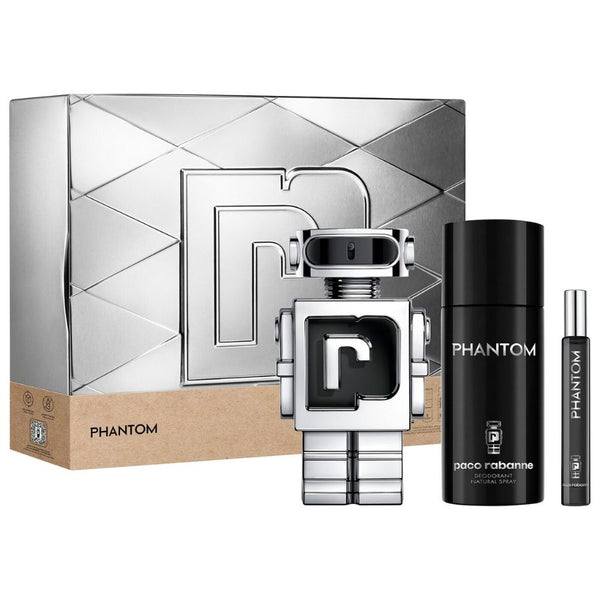 Phantom by Paco Rabanne for Men 3.4 oz EDT 3pc Gift Set