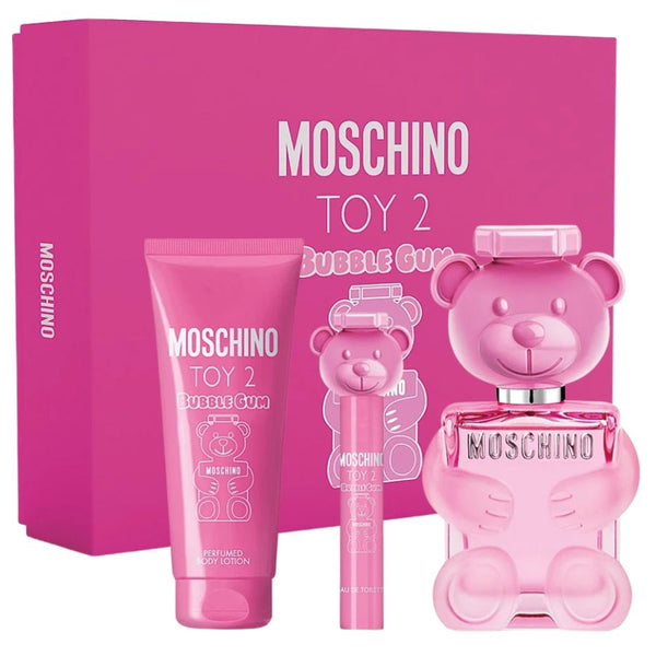 Toy 2 Bubble Gum by Moschino for Women  3.4 oz EDT 3PC Gift Set