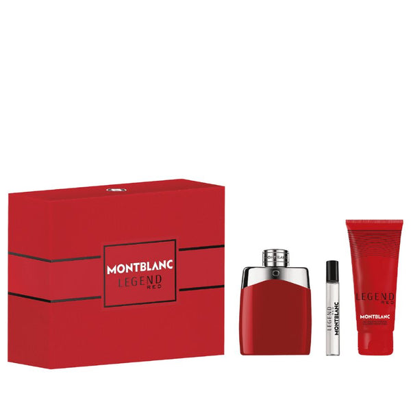 Legend Red by Montblanc for Men 3.4 oz EDP 3pc Gift Set