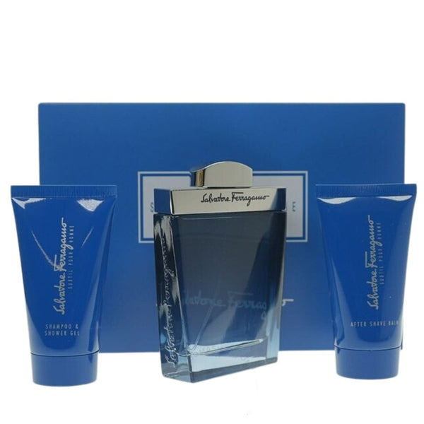 Subtil by Salvatore Ferragamo for Men 3.4 oz EDT 3pc Gift Set