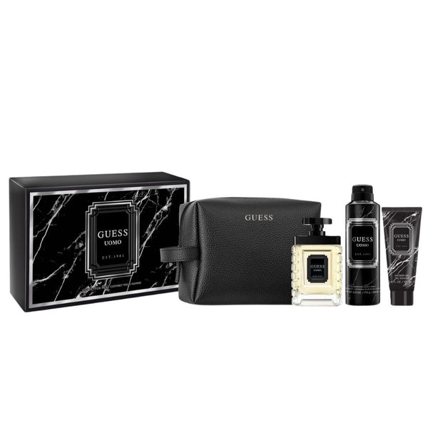 Guess Uomo by Guess for Men 3.4 oz EDT 4pc Gift Set