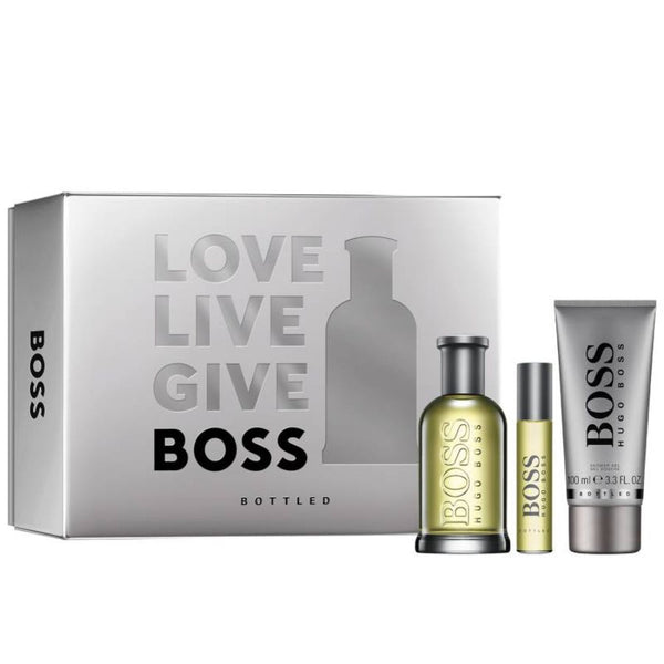 Boss Bottled by Hugo Boss for Men 3.4 oz EDT 3pc Gift Set