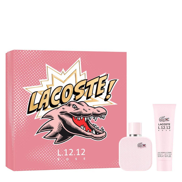 L.12.12 Rose by Lacoste for Women 1.7 oz EDP 2pc Gift Set