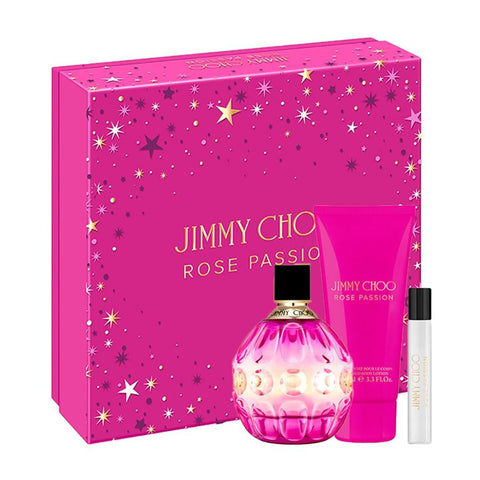 Rose Passion by Jimmy Choo for Women 3.4 oz EDP 3pc Gift Set