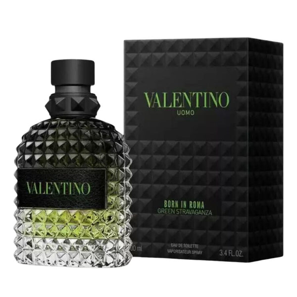 Born In Roma Green Stravaganza by Valentino for Men 3.4 oz EDT Spray