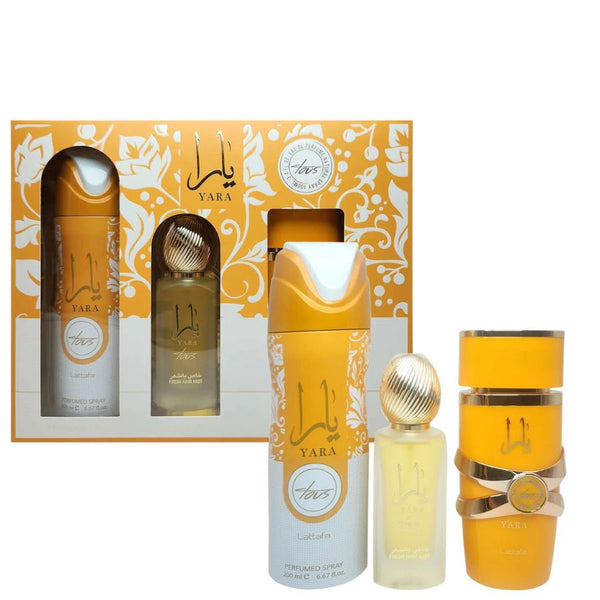 Yara Tous by Lattafa for Unisex 3.4 oz EDP 3pc Gift Set