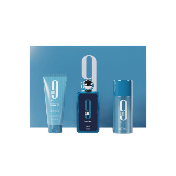 9 AM Dive by Afnan for Unisex 3.4 oz EDP 3pc Gift Set