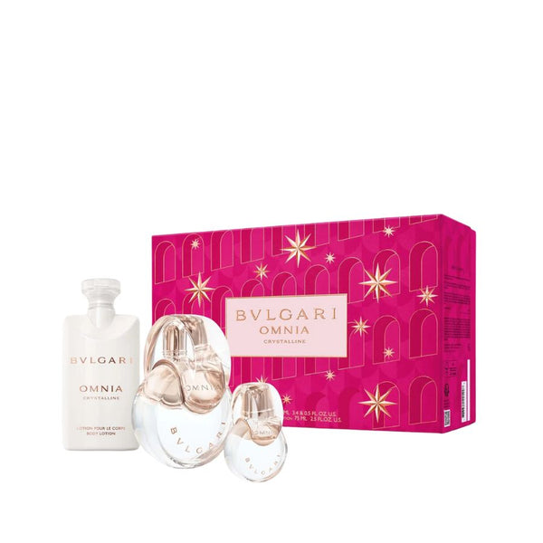 Omnia Crystallin by Bvlgari for Women 3.4 oz EDT 3pc Gift Set