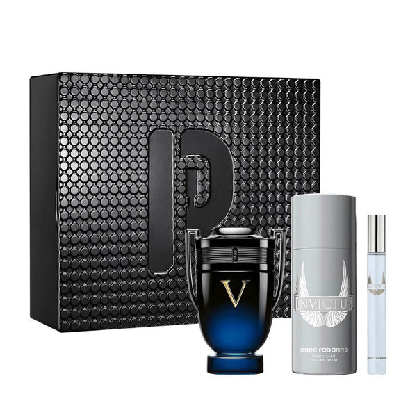 Invictus Elixir by Paco Rabanne for Men 3.4 oz EDP 3pc Gift Set