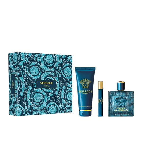 Eros by Versace for Men 3.4 oz EDP 3pc Gift Set