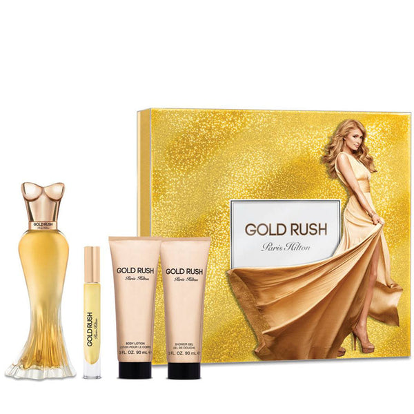 Photo of Gold Rush by Paris Hilton for Women 3.4 oz EDP 4 PC Gift Set