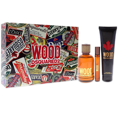 Wood Homme by Dsquared2 for Men 3.4 oz EDT 3PC Gift Set